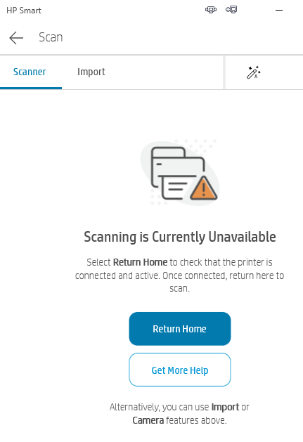 Scanning is Currently Unavailable